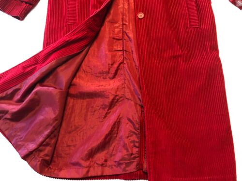 RAR Newport News langer Cordmantel Gr. 11/12 rot Taschen gefüttert Vintage 80er - Bild 7 von 18
