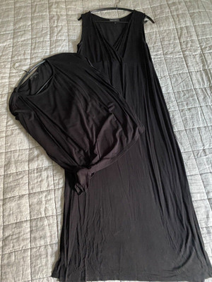 Black Maternity Long Dress and Top Set by Next UK14 Comfortable, Stylish, Stretc