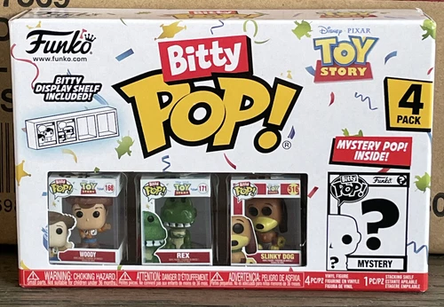 Funko Bitty POP! Disney Pixar Toy Story Woody Rex Slinky Dog 4 Pack NEW SEALED
