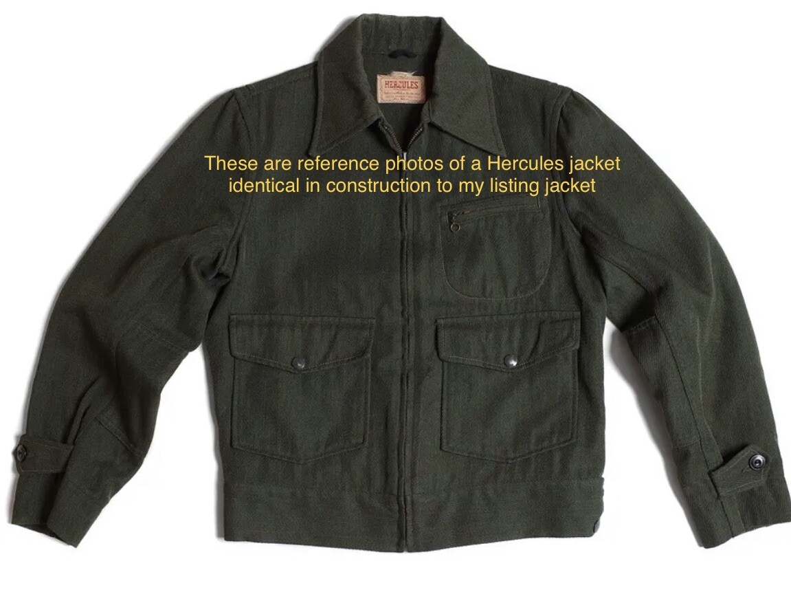 Vintage 1950s Hercules Whipcord Union Work Jacket Plymouth Gasser