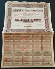 Action de 500F Tanneries de France