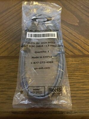 New Elite IRC High Speed HDMI Mini Cable All Systems Broadband 1.5 meter GY2