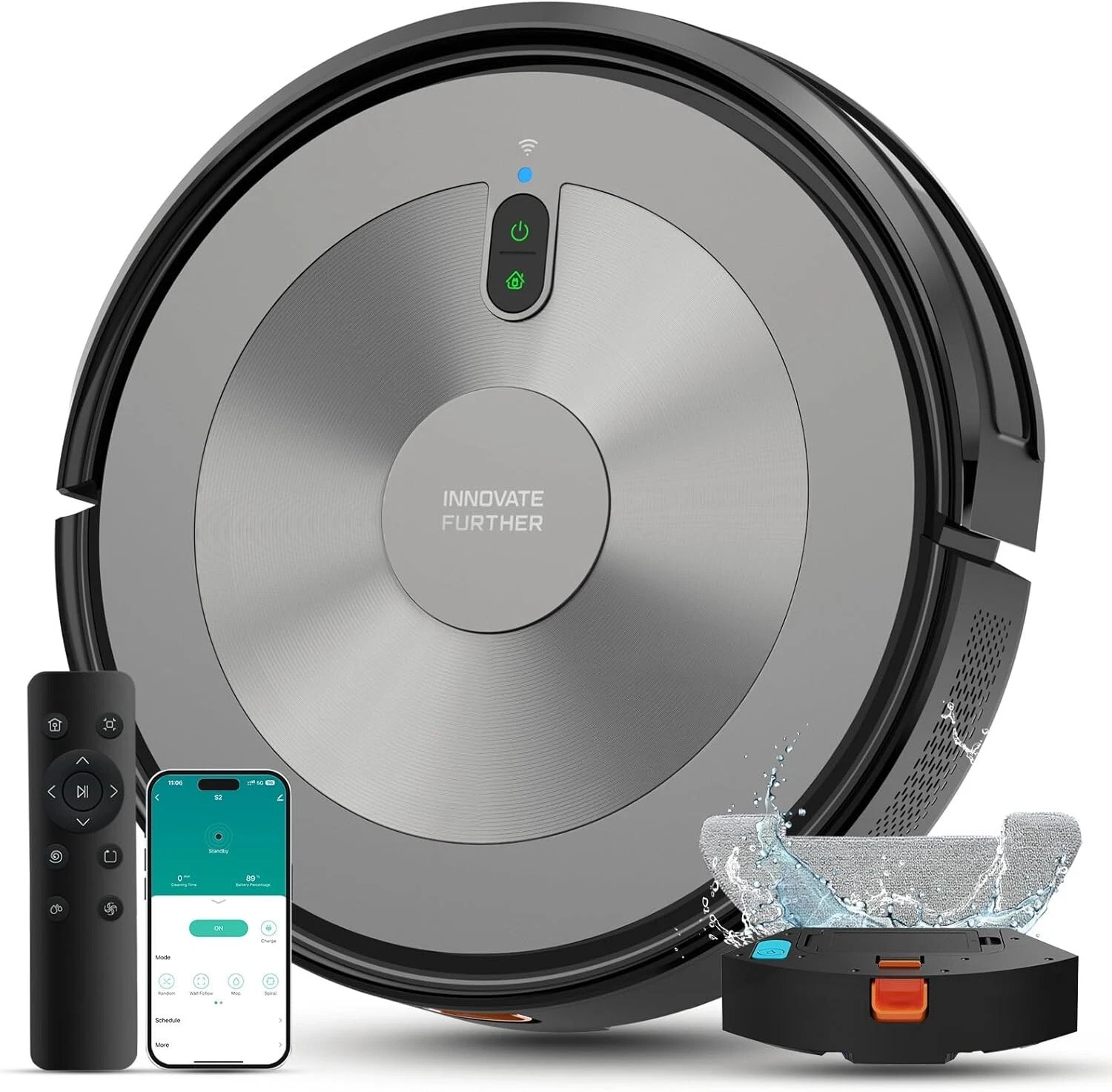 AZQQ Robot Vacuum Cleaner with Mop, 4000Pa Strong Suction Robotic Vacuum