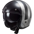 LS2 OF601 Bob Lines Black Jeans Open Face Motorcycle Crash Helmet