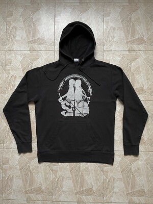 Vintage 2009 Sword Art Online Anime Big Logo Faded Hoodie L Delta Fleece