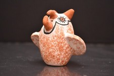 VERY RARE - VTG Signed ZUNI Indian Pueblo Pottery Owl Figure 3" Native American-