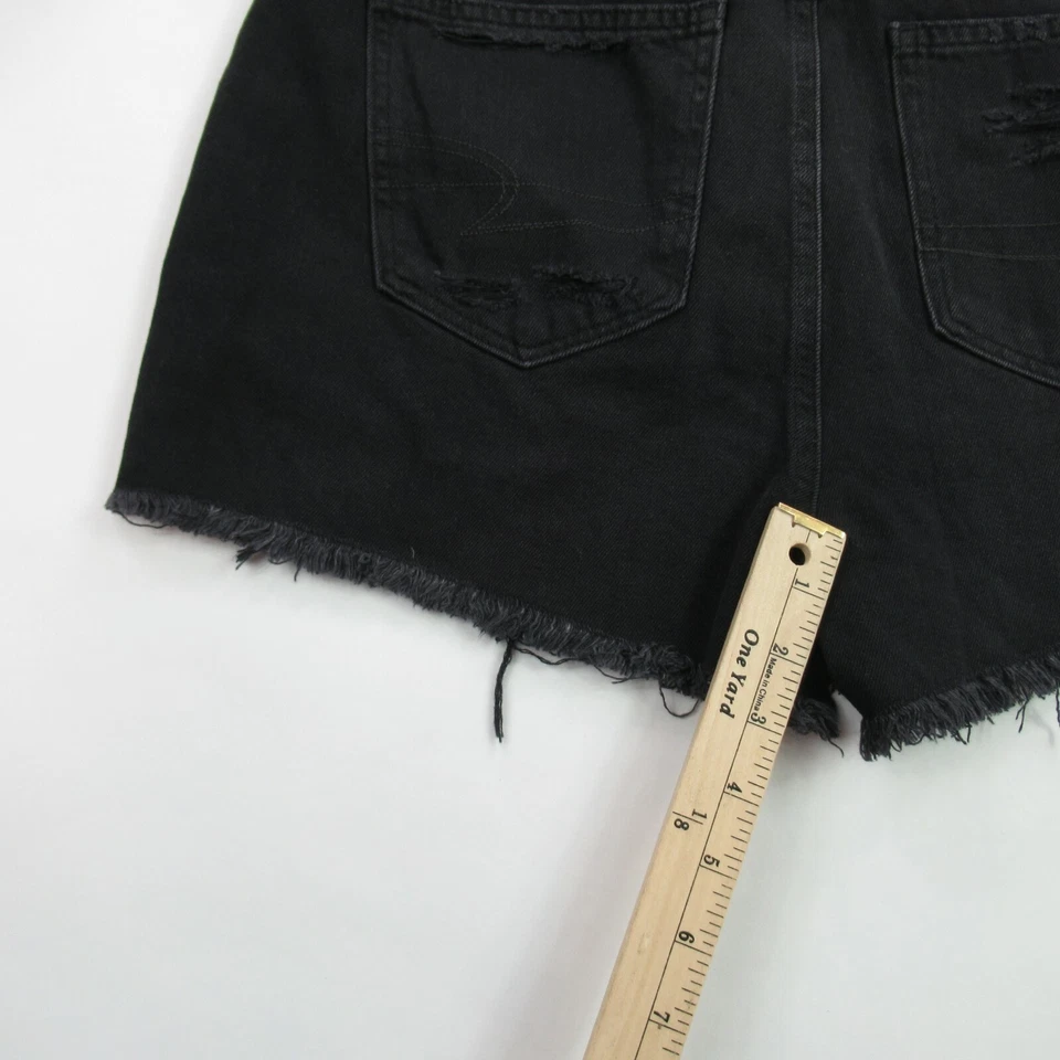 Pantalones cortos American Eagle para mujer 4 bolsillos ligeros cómodos elásticos negros Foto 3 de 4