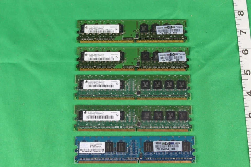 USED 5 X 512MB PC2-4200U DDR2, 2.5GB TOTAL ALL 1RX8, 3 INFINEON'S, 1 NANYA - Image 2 of 4