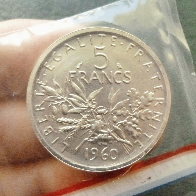 5 Francs  "Semeuse" - Argent - PIEFORT - 1960