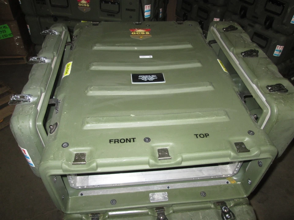 Rackmount 03U x24 Hardigg MAC Rack con Ruedas Montaje Amortiguador 19" Estuche Verde Pelícano1 Foto 4 de 4