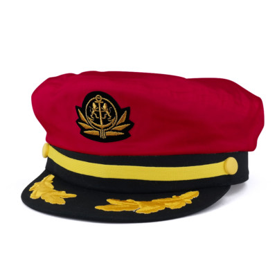 Adjustable Gold Color Embroidery Leafs and Patch Flagship Captain Hat - FREESHIP