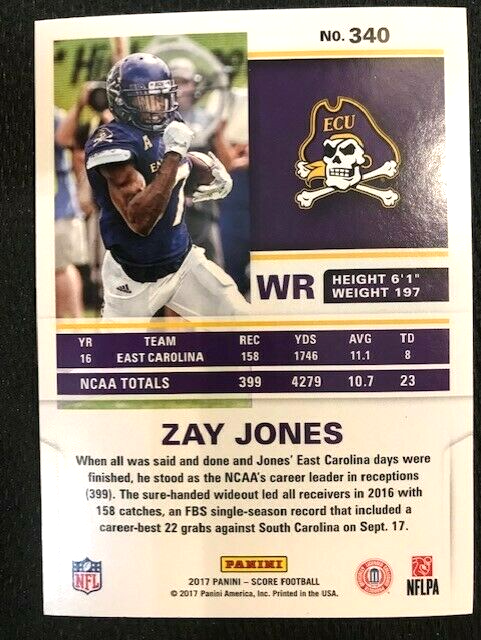 NFL - 2017 Panini Score Football Zay Jones Rookie Card | eBay