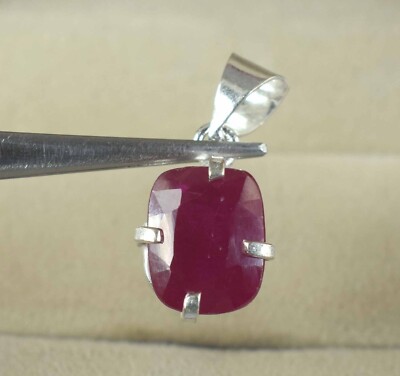 13,10 ct natürlicher Burma roter Rubin Kissenschliff 13 x 9 mm Edelstein zertifiziert Anhänger