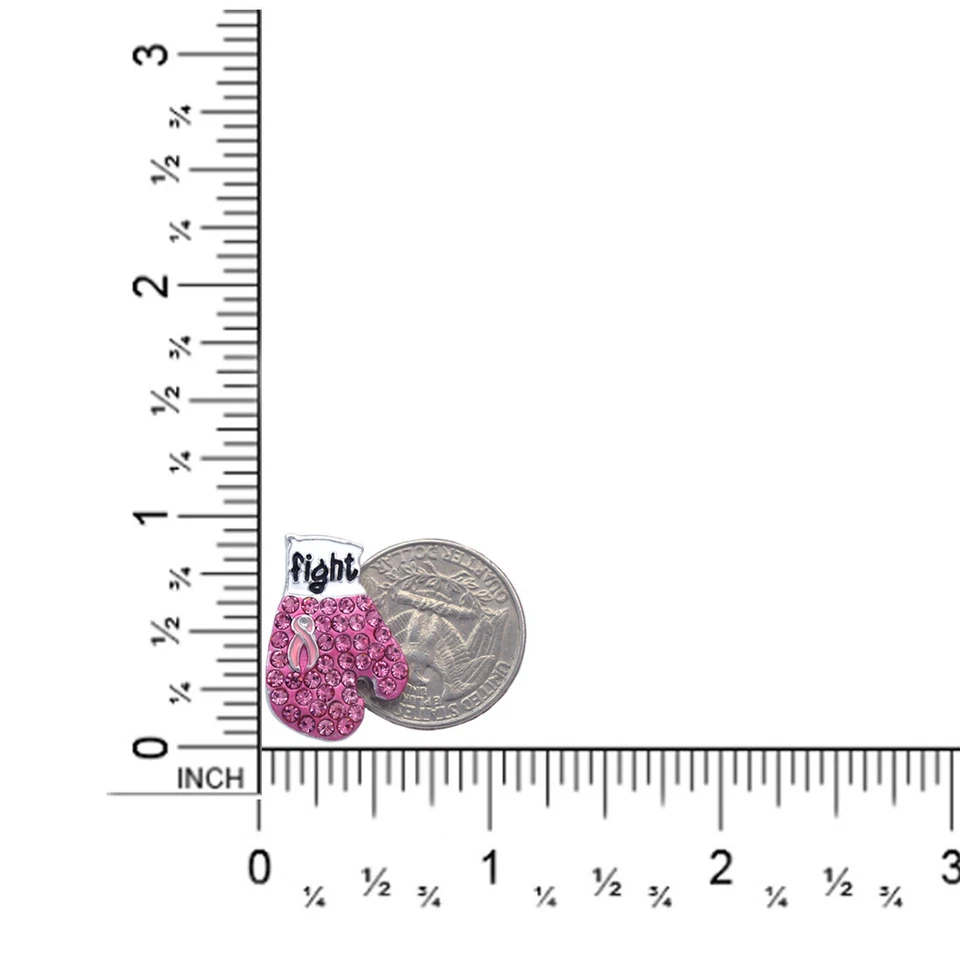 Broche broche guante de boxeo pequeño cinta rosa concientización sobre el cáncer de mama de apoyo Foto 2 de 2