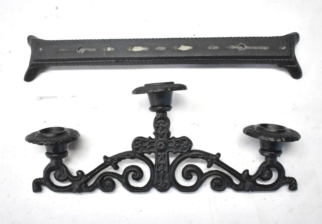 2 Piece Set Black Finish W Cross Design No Hardware