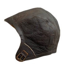 Vintage Avirex Leather Aviator Flight Helmet Hat Cap Made In USA (Missing Strap)