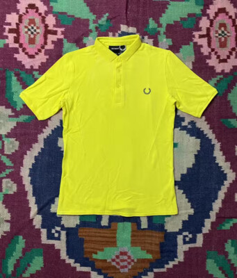 Fred Perry X Raf Simons Yellow Pique Polo Shirt M