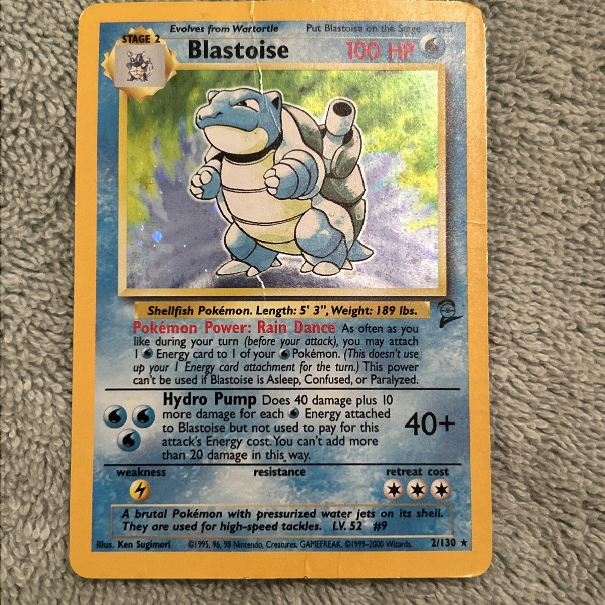 Pokémon TCG Blastoise Base Set 2 2/130 Holo Unlimited Holo Rare