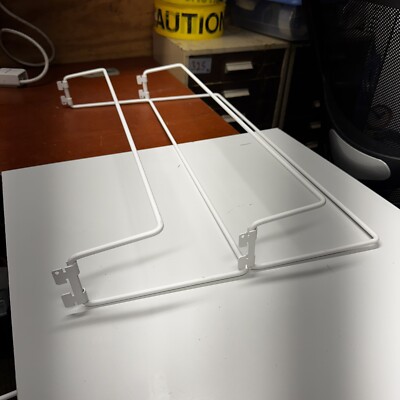 elfa 23.5'' wide white wire towel rack w/ 2 offset bars (2 racks included)