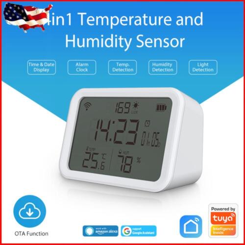 Tuya WiFi Smart Sensor 2.4GHz 4 in 1 Thermometer Hygrometer Gauge Smart Life APP