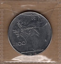 P543 Moneta Coin ITALIA Repubblica Italiana 100 Lire Minerva 1° Tipo 1979