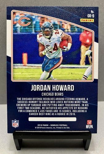 2018 JORDAN HOWARD Donruss Gridiron Kings 096/100 Studio Series Card# GK-9 - Picture 2 of 2