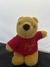 Vintage 80s Sears GUND Winnie the Pooh Plush 12” Disney Red Shirt Clean No Sound