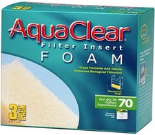 Aquarium, Aquaclear Filter Insert Foam Size 70 - 3 count