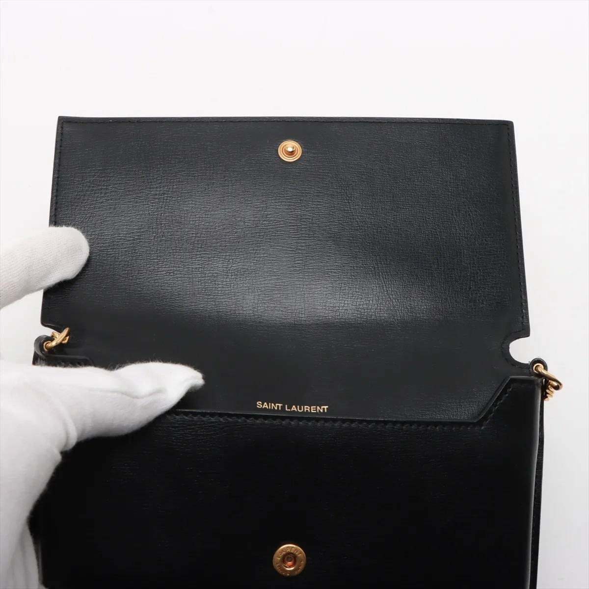 Cree Leather Chain Shoulder Bag Black 635095 thumbnail 9