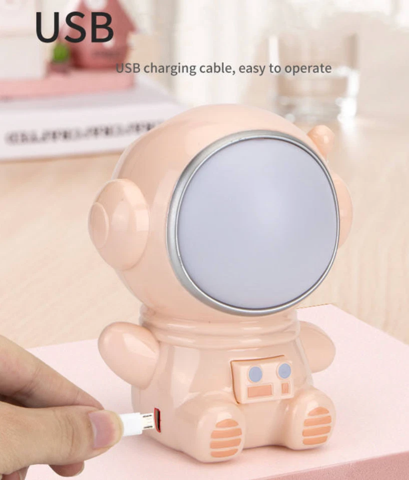 Lámpara de Escritorio LED Creativa Decoración Astronauta Usb Recargable Astronauta Luna Foto 3 de 3
