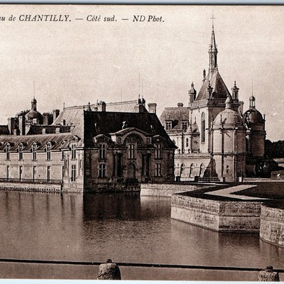 c1910s Chantilly France Chateau South Side Castle Architecture ND Phot Fort A343