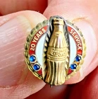 Vintage COCA-COLA Employee 20 yrs SERVICE PIN...10K Gold & Enamel w/ Sapphires