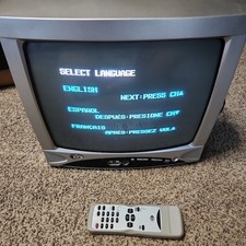 Durabrand 13" CRT TV DWT1304 Silver/Black w/ Remote CC NTSC 480i TESTED WORKING