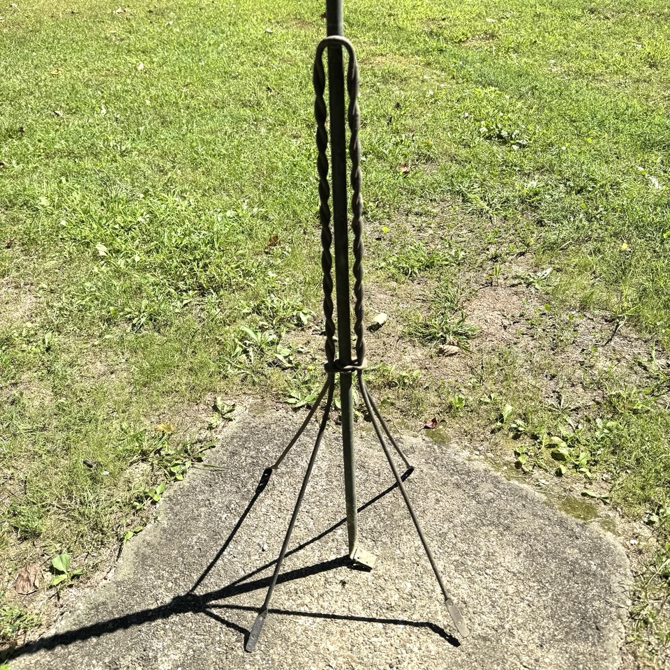 "Antiguo pararrayos 51"" bayoneta puntiaguda de cobre hierro forjado soportes para patas años 1800" Foto 2 de 4