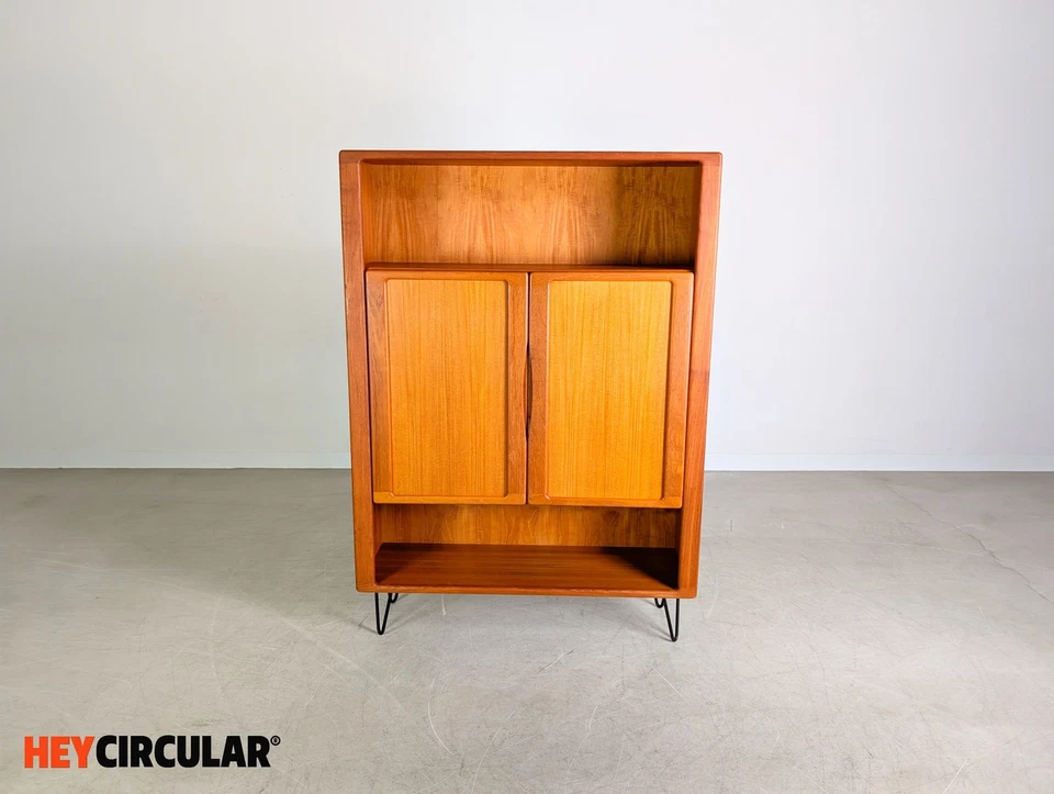 Original Midcentury Bookcase Teak Cabinet Danish Vintage Design - Image 2 of 4