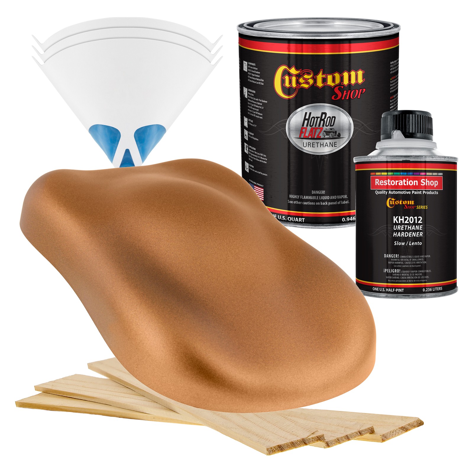 HOT ROD FLATZ Ginger Metallic Quart Kit URETHANE Flat Auto Car Paint Kit