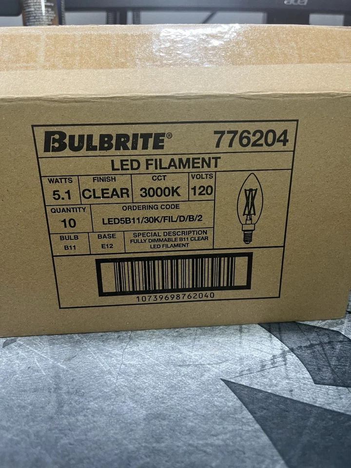 20 Bulbrite 5 Watt B11 Dimmable Candelabra (E12) LED Bulb 776204 / 861687 3000K - Image 3 of 4