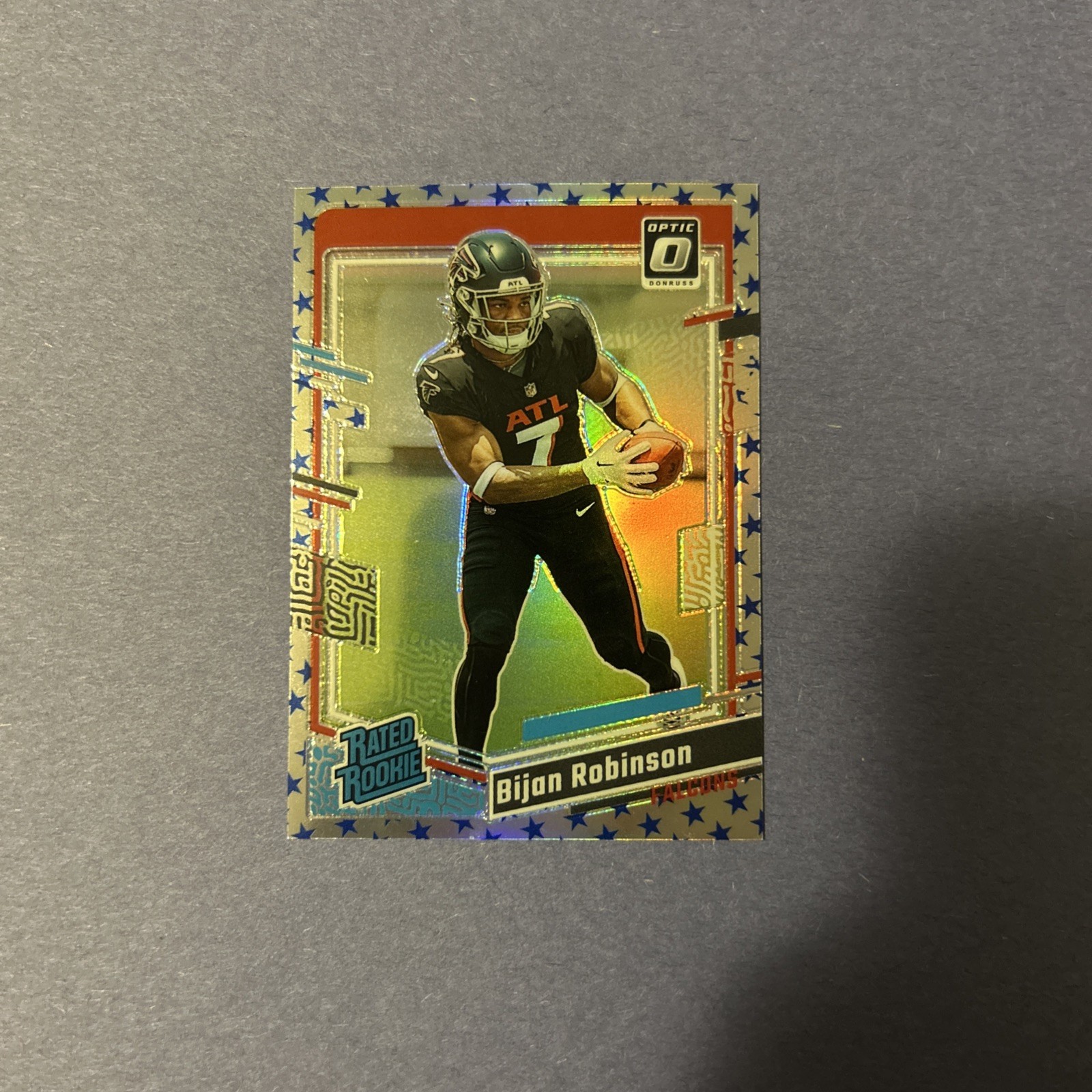 2023 Donruss Optic Bijan Robinson Blue Stars Prizm Rated Rookie #206 Falcons