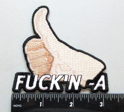  FUCK'N-A THUMBS UP BIKERS VEST BATTLE JACKET VEST HAT EMBROIDERED PATCH