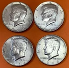 1964 Kennedy Silver Half Dollars Set of 4. (90% Silver). Excellent Condition.