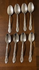 W.M.A. Rogers Oneida LTD Stainless Steel Flatware Lot. Of 8 Spoons Tea  Table