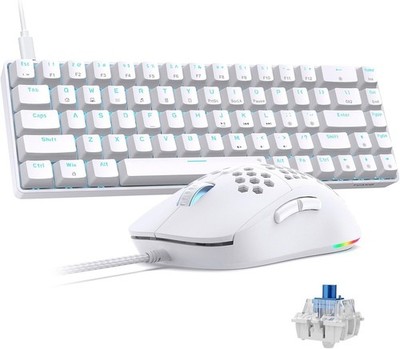 TMKB Falcon M1SE Gaming Mouse, T68SE 60% Mechanical Gaming Keyboard, LED Back...