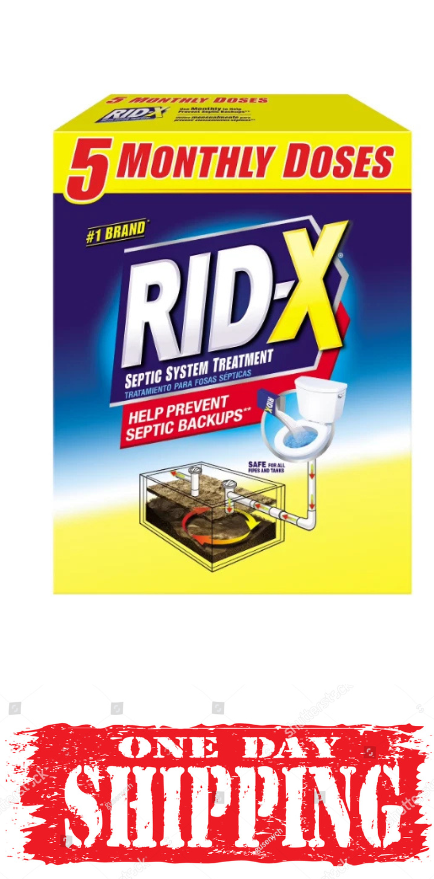 RID-X Septic Treatment, 5 Month Supply Of Powder, (49 oz.) Free Shipping RiDx