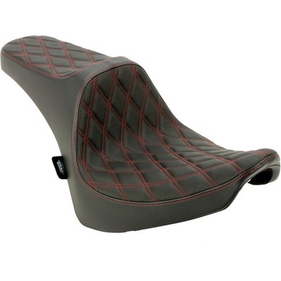 Drag Specialties Predator III Seat Red Double Diamond 08-17 Harley FLSTN Deluxe