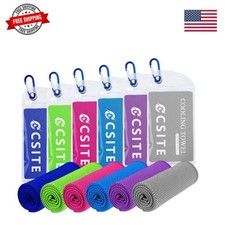 Cooling Towels for Neck and Face - 6 Pack 47x12 Inch Ice Cold Microfiber Towe...
