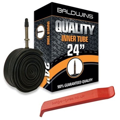 Baldwins 24 x 1,90 Fahrradschlauch Presta French Valve + GRATIS REIFENHEBEL