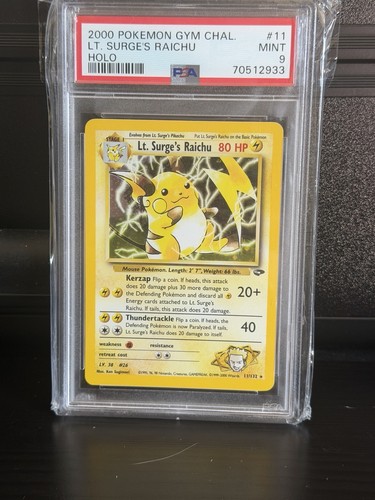 Lt. Surge's Raichu (Unlimited) graded PSA 9 for sale on eBay