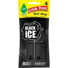 Little Trees Vent Wrap Air Freshener for Car & Home Black Ice Scented - 4 Pack!