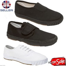 KIDS PE PUMPS UNISEX CHILDREN BOYS GIRLS BACK TO SCHOOL TRAINERS PLIMSOLLS SHOES