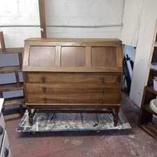 vintage oak writing bureau desk